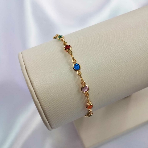 Pulseira pedras coloridas adulta