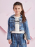 Jaqueta Jeans Strass de Coração Momi - Caramello Moda Infantil e Adolescente