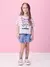 Short Saia Jeans com Pregas Momi - Caramello Moda Infantil para Meninas