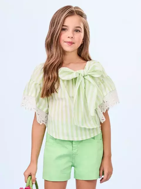 Blusa Mangas Amplas Listrada Animê