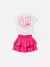 Conjunto Infantil com Saia de Babados Pink - Caramello Moda Infantil para Meninas