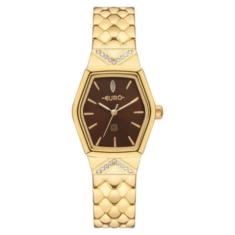 Relógio Serpentes Euro Feminino Dourado Marrom Eu2035zad/4m Marrom-escuro - comprar online