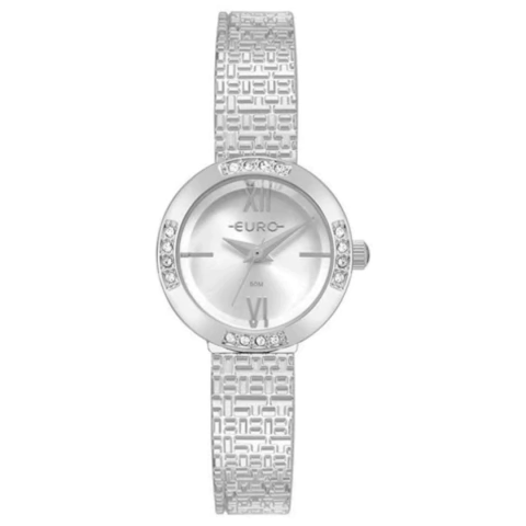 Relógio Euro Prata Feminino Unique Bracelete Eu2035yzm/5k Prateado Pedras Elegancia - comprar online