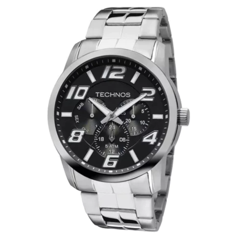 Relógio Masculino Technos Prateado Pulseira Aço 6p29afts/1p - comprar online