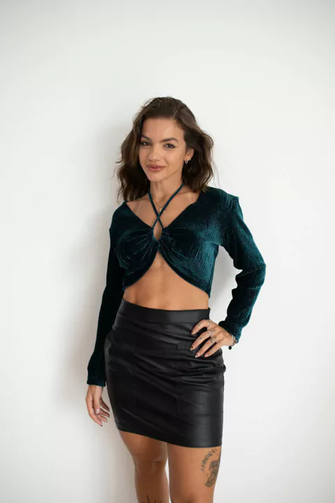 CROPPED DE VELUDO VERDE