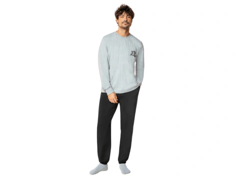 Pijama Hombre Lupo Confort Algodón Elastano Suave Largo