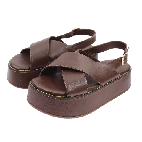 Papete Couro Marrom Flatform