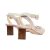 Mule Couro Trama Off White Salto Madeira - Di Carriel