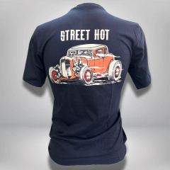 Camiseta Preta Hot Laranja - comprar online