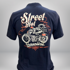 Camiseta Preta com laranja Motorbike M. Curta na internet