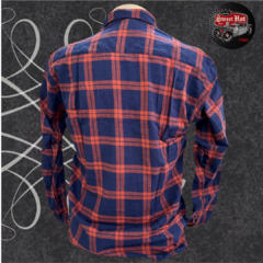 Camisa Xadrez - Marinho e Laranja - comprar online