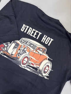 Camiseta Preta Hot Laranja - Street Hot
