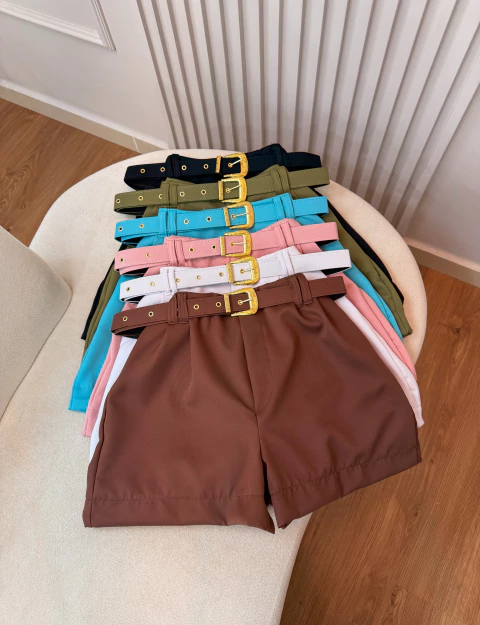 Short Básico com Cinto do Mesmo Tecido e Zíper Lateral REF: 212 - comprar online