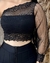 Ref 045 - Cropped Renda - Manga tule - De um ombro só - Com bojo na internet