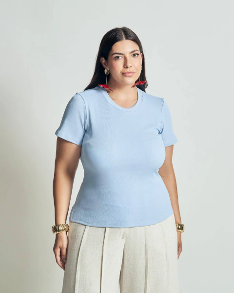Blusa malha canelada
