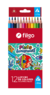 Lápices colores de madera PINTO acuarelables Filgo / Estuche 12 surtido