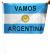 Bandera Argentina con Mastil "Vamos Argentina" 40 cm x 30 cm
