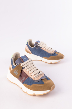 ZAPATILLA ATLAS AZUL Y CAMEL en internet