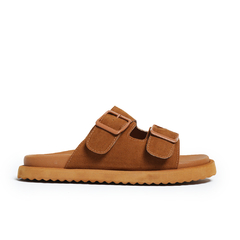 SANDALIA SLIDE HEBILLA CAMEL - comprar online