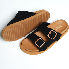 SANDALIA SLIDE HEBILLA NEGRO - tienda online