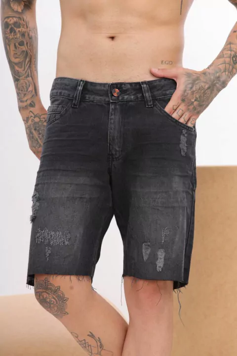 Bermuda Jeans Metal Carbono