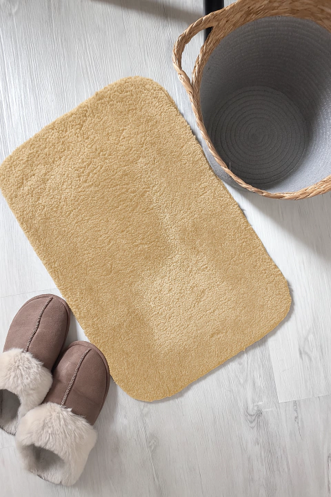 Alfombra de baño Premium soft beige Antideslizante