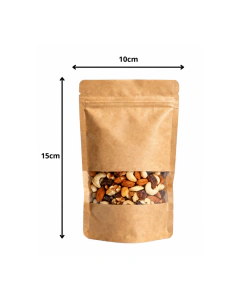 Bolsa Doypack Kraft con ventana 26x18 - comprar online