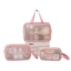 Set X3 Neceser Washbag Transparente Organizador Impermeable