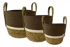 Canasto Cesto Mimbre Con Asa Artesanal - Tulum - tienda online