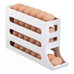 Huevera Deslizante Organizador de Huevos 4 Niveles (NEGRO, GRIS, BEIGE) - tienda online