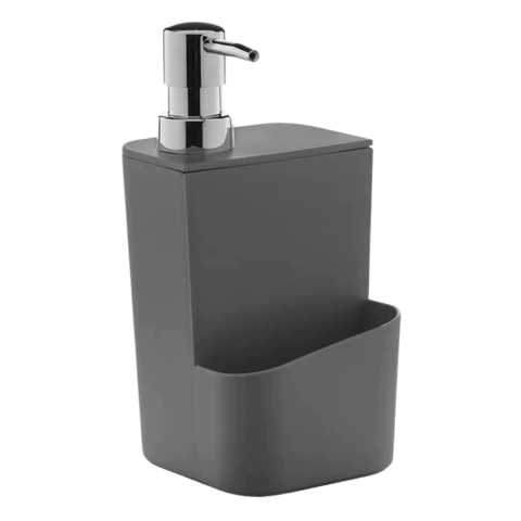Dispenser Porta Detergente Pia Bancada Cozinha 650ml Cinza Chumbo Linha Trium OU