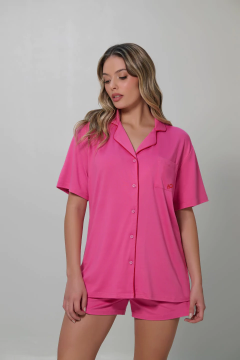 PIJAMA CAMISERO Y SHORT "SOFT TOUCH" ART. PR10307V26 - comprar online