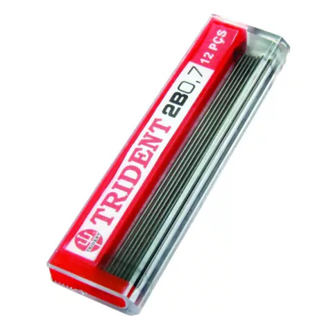 Estojo Mina Grafite Trident 0.7mm 2B C/ 12 unidades