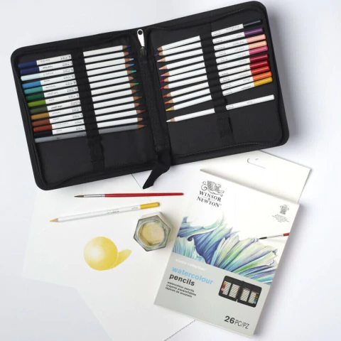 Estojo Lapis Aquarelavel Winsor & Newton Studio Collection 26 Pecas