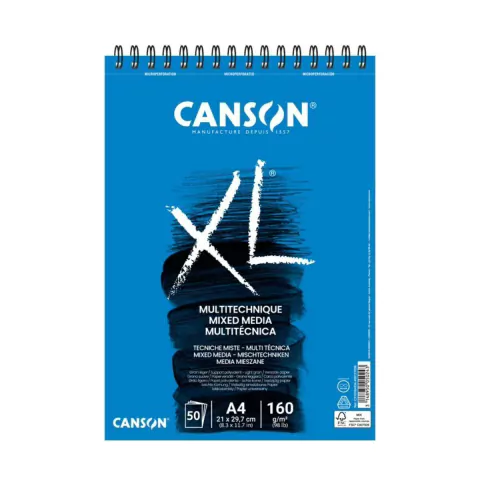 Bloco XL Mixed Media Canson 160 g/m2 A4 (210x297mm) 50 Fls