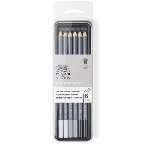 Lapis Carvao Winsor & Newton Charcoal Com 6 Unidades