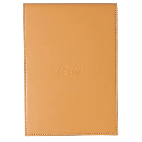 Bloco de Notas Rhodia Boutique N°1 Quadriculado 15,5X22cm Capa Couro Laranja 80 Folhas