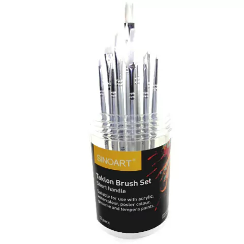 Conjunto de Pinceis Sinteticos p/ Aquarela Sinoart c/ 12 unidades