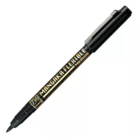 Caneta Nanquim Kuretake ZIG Mangaka Flexible Medium Black