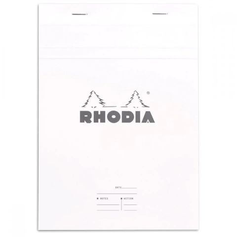 Bloco de Reuniao Rhodia N°16 14,8x21cm Capa Branca 80 Folhas