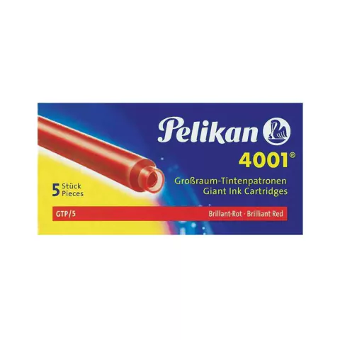 Cartucho Caneta Tinteiro Pelikan 4001 GTP/5 Brilliant Red