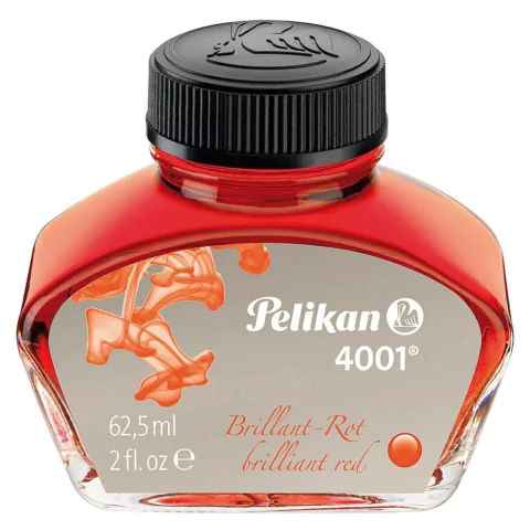 Tinta Caneta Tinteiro Pelikan 4001 62,5ml Brilliant Red