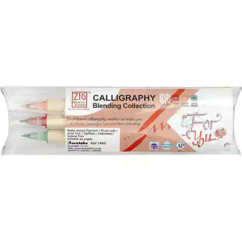 Caneta Caligrafica Ponta Dupla Kuretake Zig Com 3 Cores NOSTALSIA