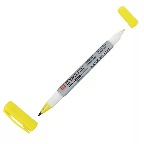 Caneta Permanente Ponta Dupla Identi Pen Sakura Amarelo