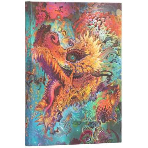 Caderneta Paperblanks Midi 18x12cm Capa Dura Pautado - Humming Dragon