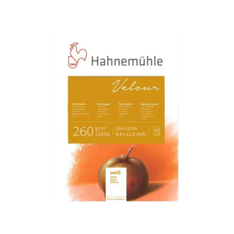 Bloco para Pastel Hahnemuhle Velour Branco 260g/m2 24x32cm 10 Fls