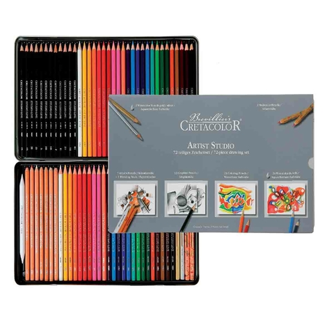 Estojo Artistico Sketching Drawing Cretacolor 72 Pecas 464 72