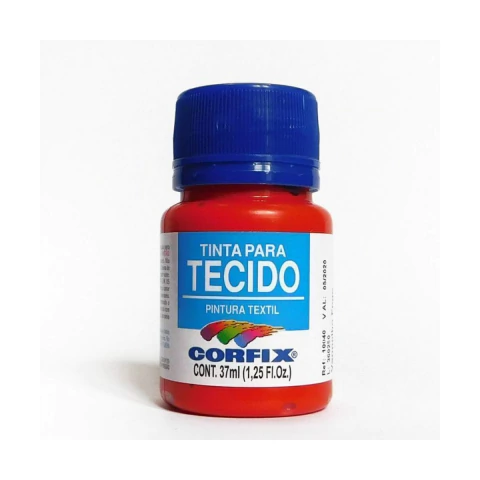 Tinta para Tecido Fosca Corfix 313 Vermelho Fogo 37ml