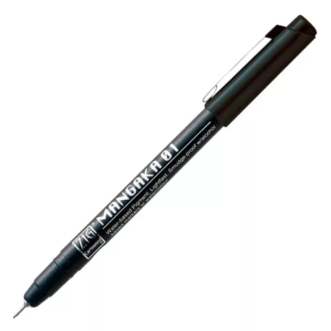 Caneta Nanquim Kuretake ZIG Mangaka 01 Black