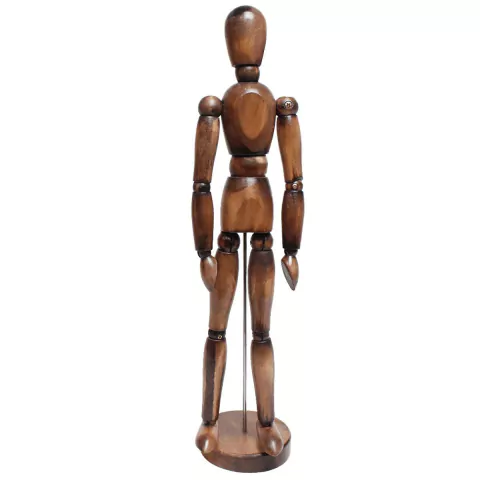 Manequim Articulado 30cm Vintage Marrom